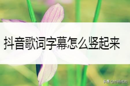 抖音歌詞字幕怎么豎起來(lái)？
