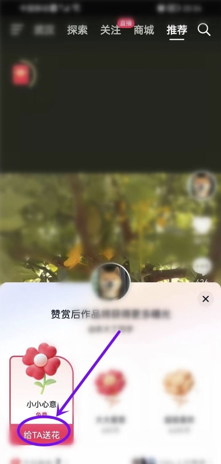 抖音怎么送花贊賞？