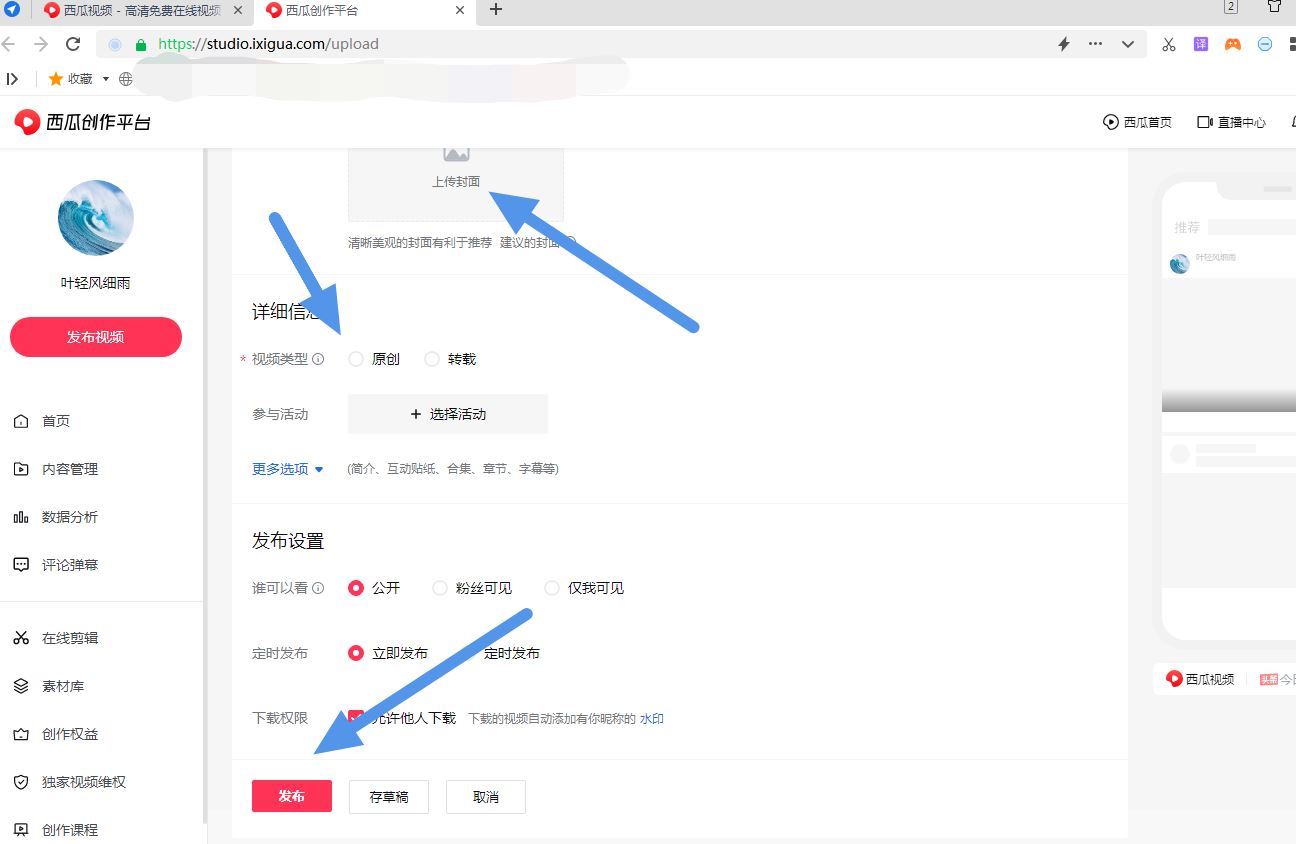 怎樣在瀏覽器上傳視頻賺錢？